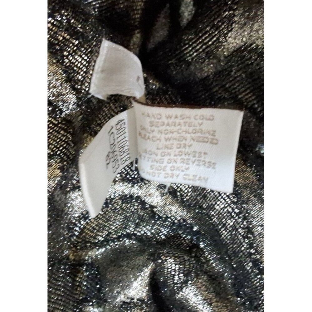 Chicos Metallic Button Down Jacket Size 4 - image 5